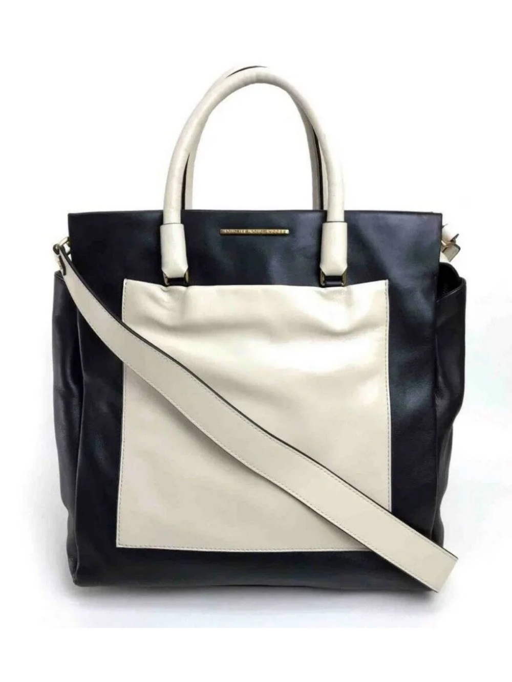 Marc by Marc Jacobs Two Tone Black Cream Tote Bag
